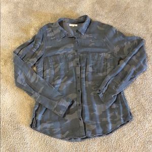 Grey camo button up shirt